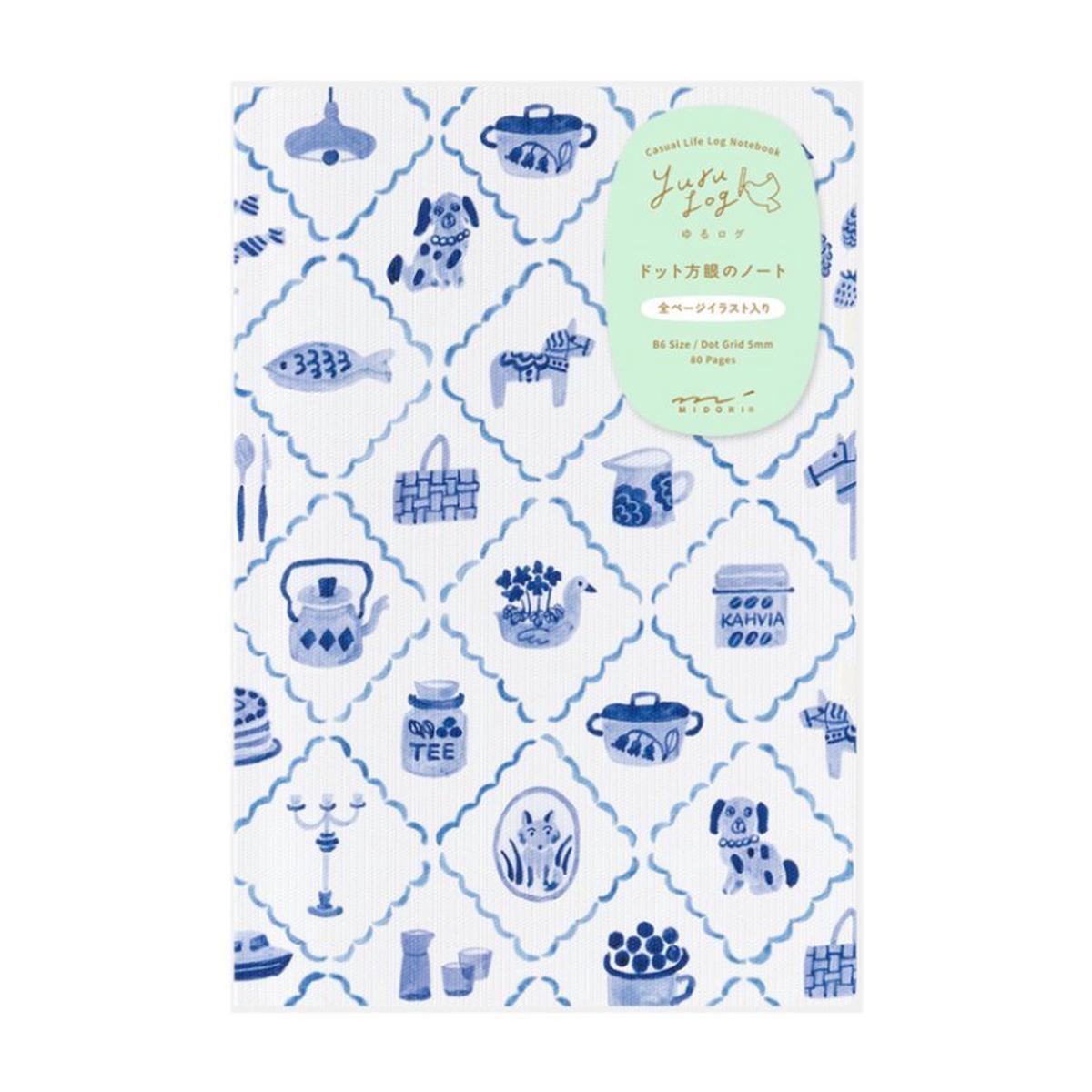 Yuru Log Notebook B6 Dotted - Blue Nordic