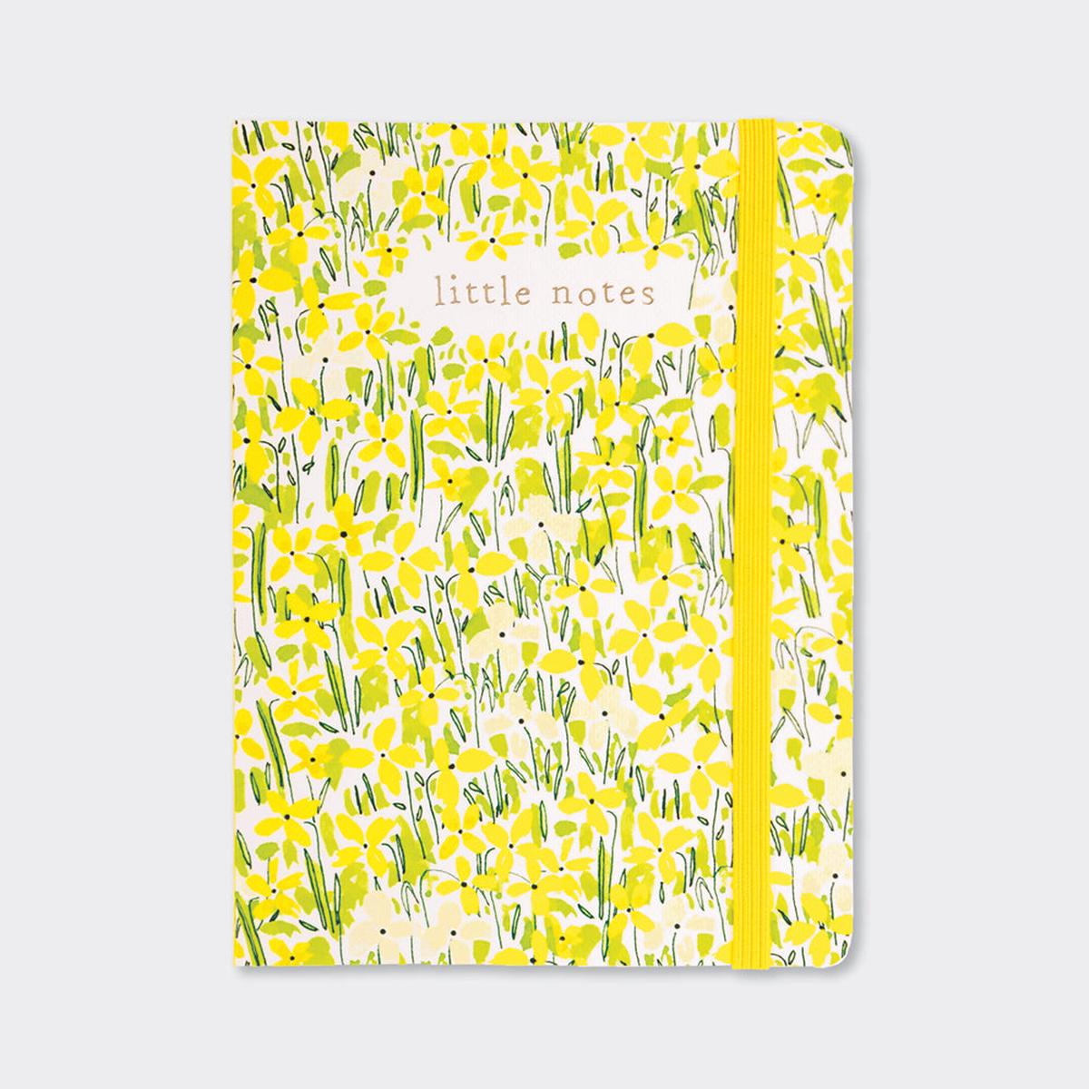A6 Perfect Bound Notebook - Yellow Floral/Little Notes
