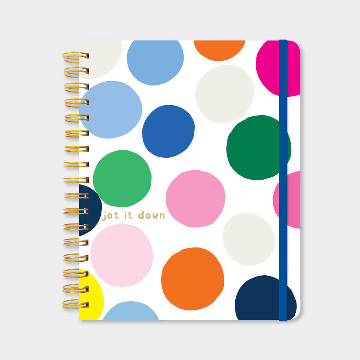 200-Page Lined Wirebound Notebook - Jot It Down/Dots