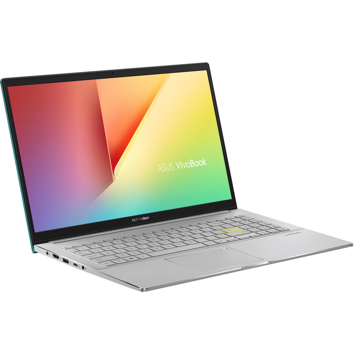 Asus VivoBook S15 S533 S533EA-DH51-GN 15.6" Notebook - Full HD - 1920 x 1080 - Intel Core i5 11th Gen i5-1135G7 Quad-core (4 Core) 2.40 GHz - 8 GB Total RAM - 512 GB SSD - Gaia Green Transparent Silve