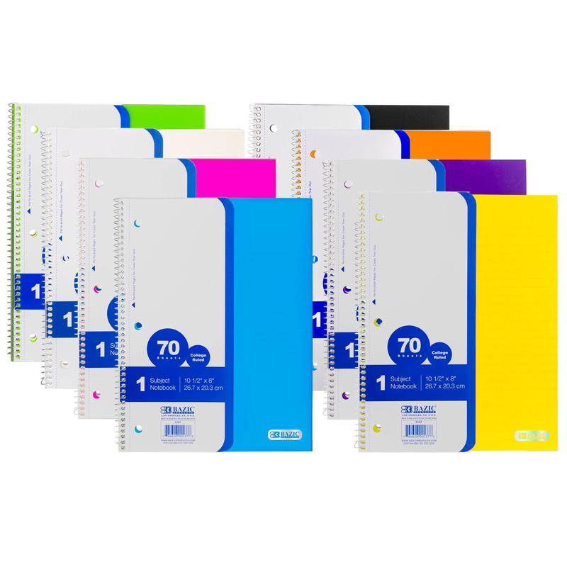 C/R 70 Ct. 1-Subject Poly Cover Spiral Notebook
