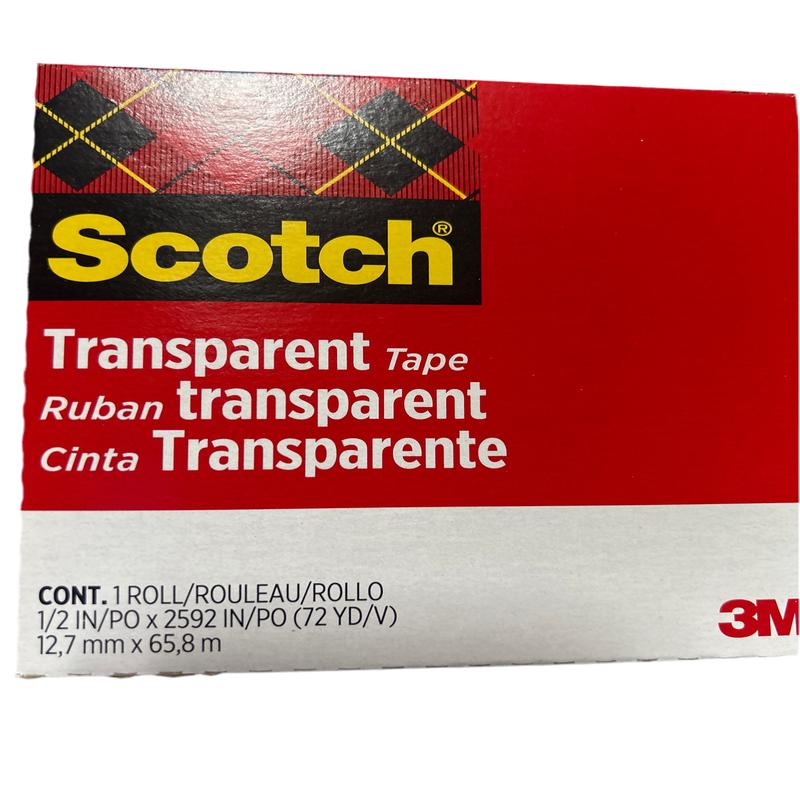 TRANSPARENT TAPE 1/2" X 72 YD