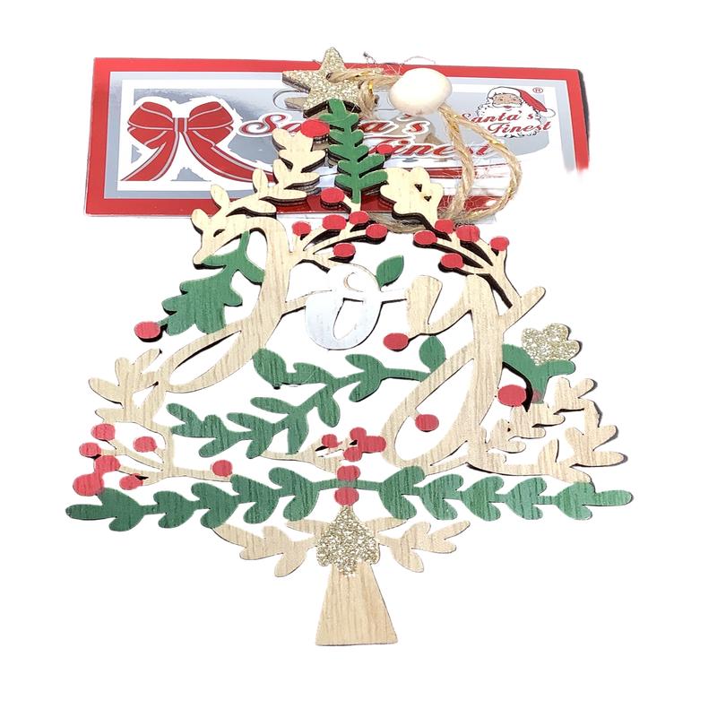 WOOD DECOR CHRISTMAS JOY TREE 16C M
