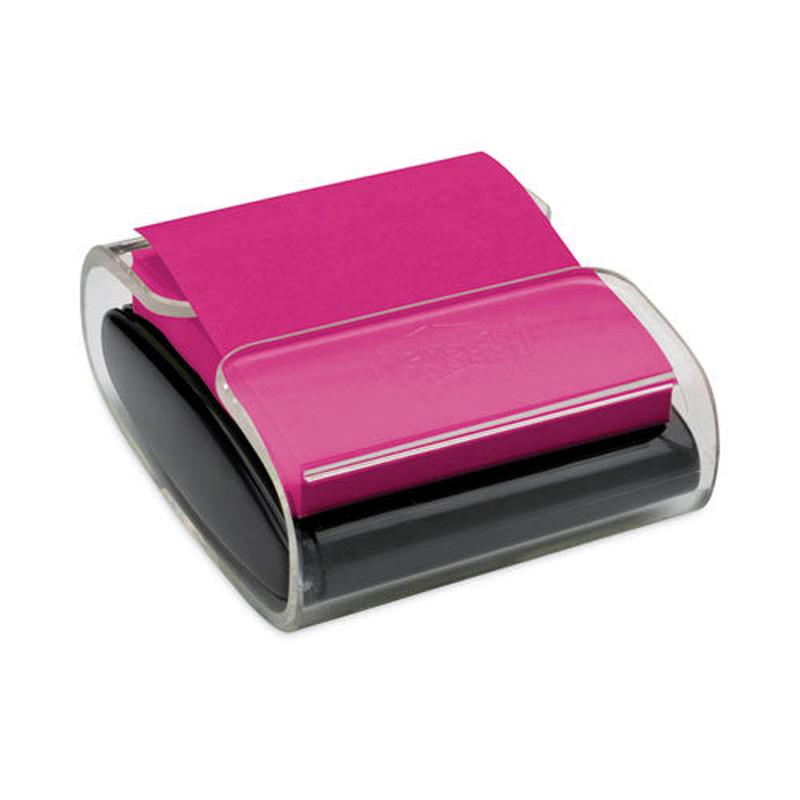 Wrap Dispenser, For 3 x 3 Pads, Black/Clear, Includes 45-Sheet Color Varies Pop-up Super Sticky Pad-(MMMWD330BK)