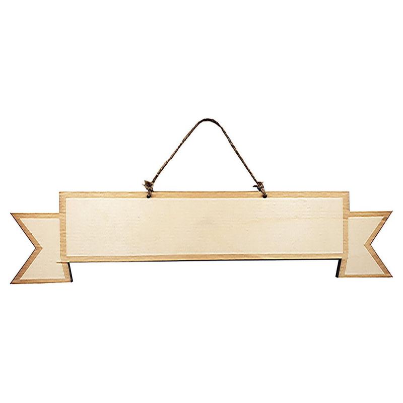 WOODEN BANNER WITH HANGER 10" LONG