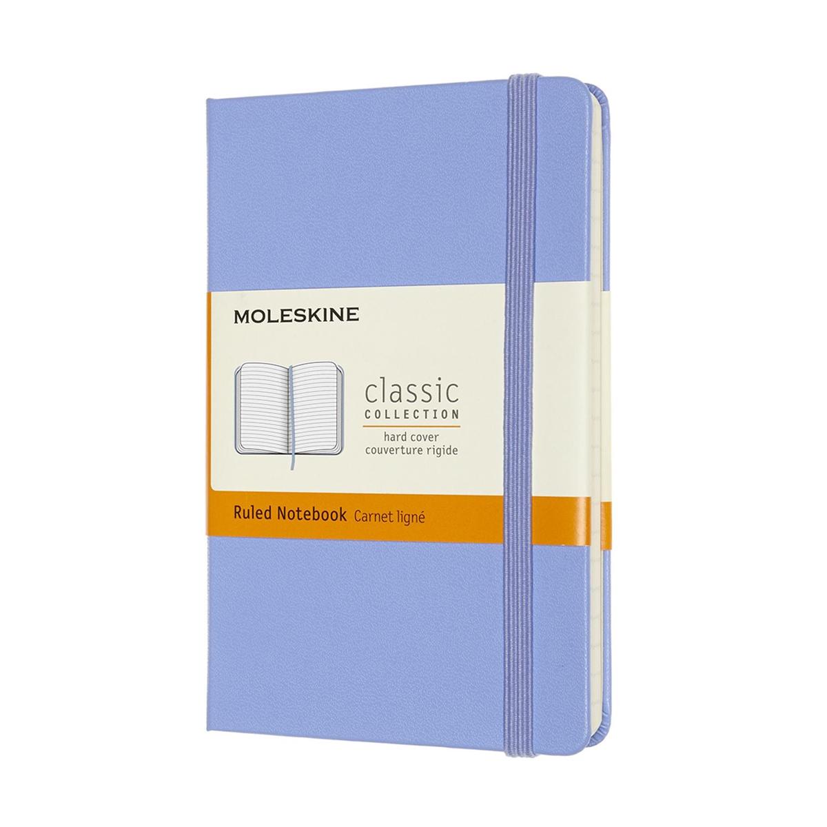 Moleskine Classic Notebook, Pocket, Ruled, Hydrangea Blue, Hard Cover