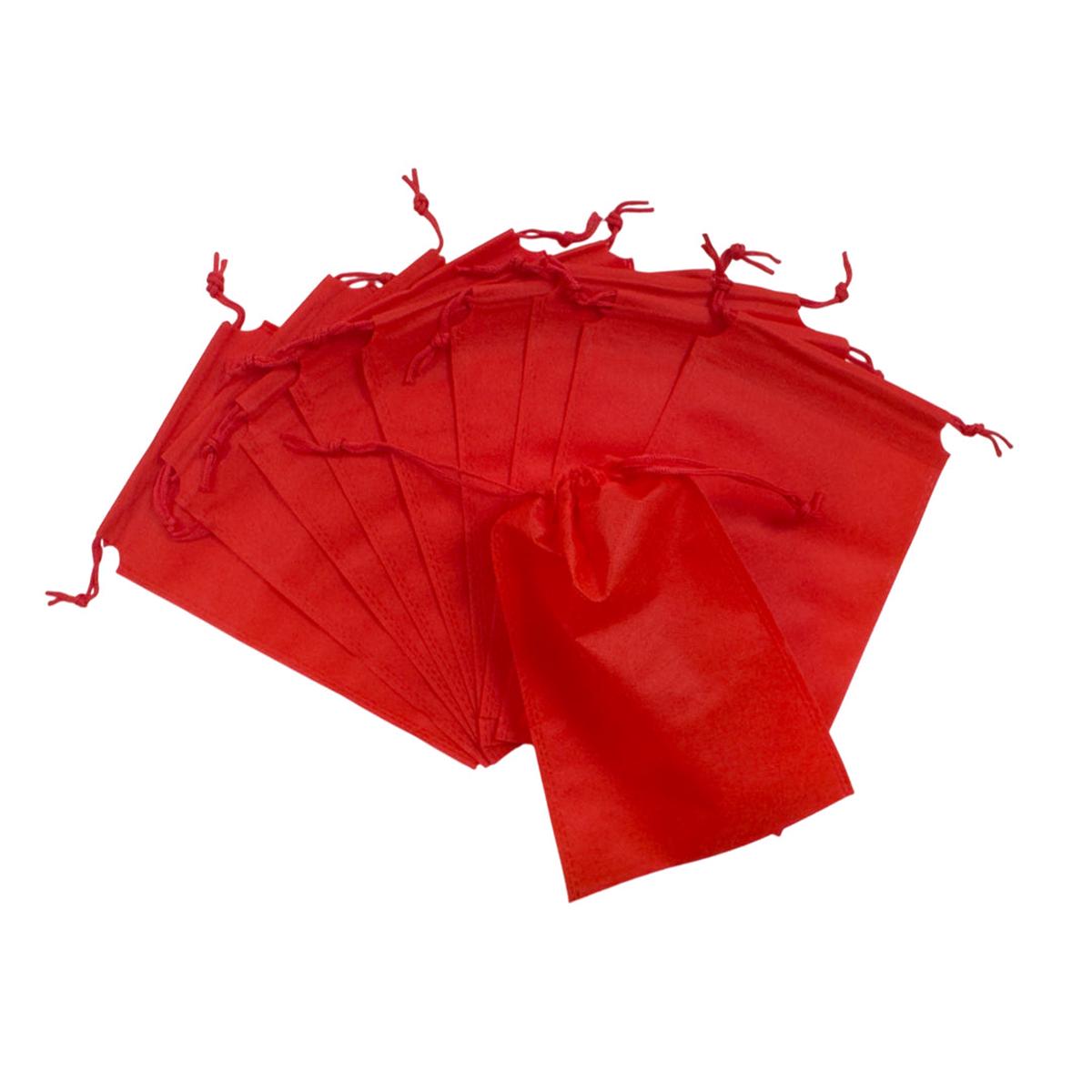 Pack of 25 Red Coloured 35x25cm Non-Woven Drawstring Bags