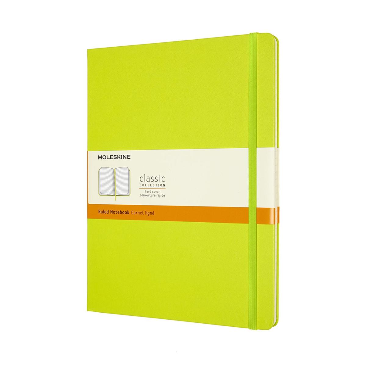 Moleskine Classic Notebook, Extra Large, Ruled, Lemon Green, Hard Cover
