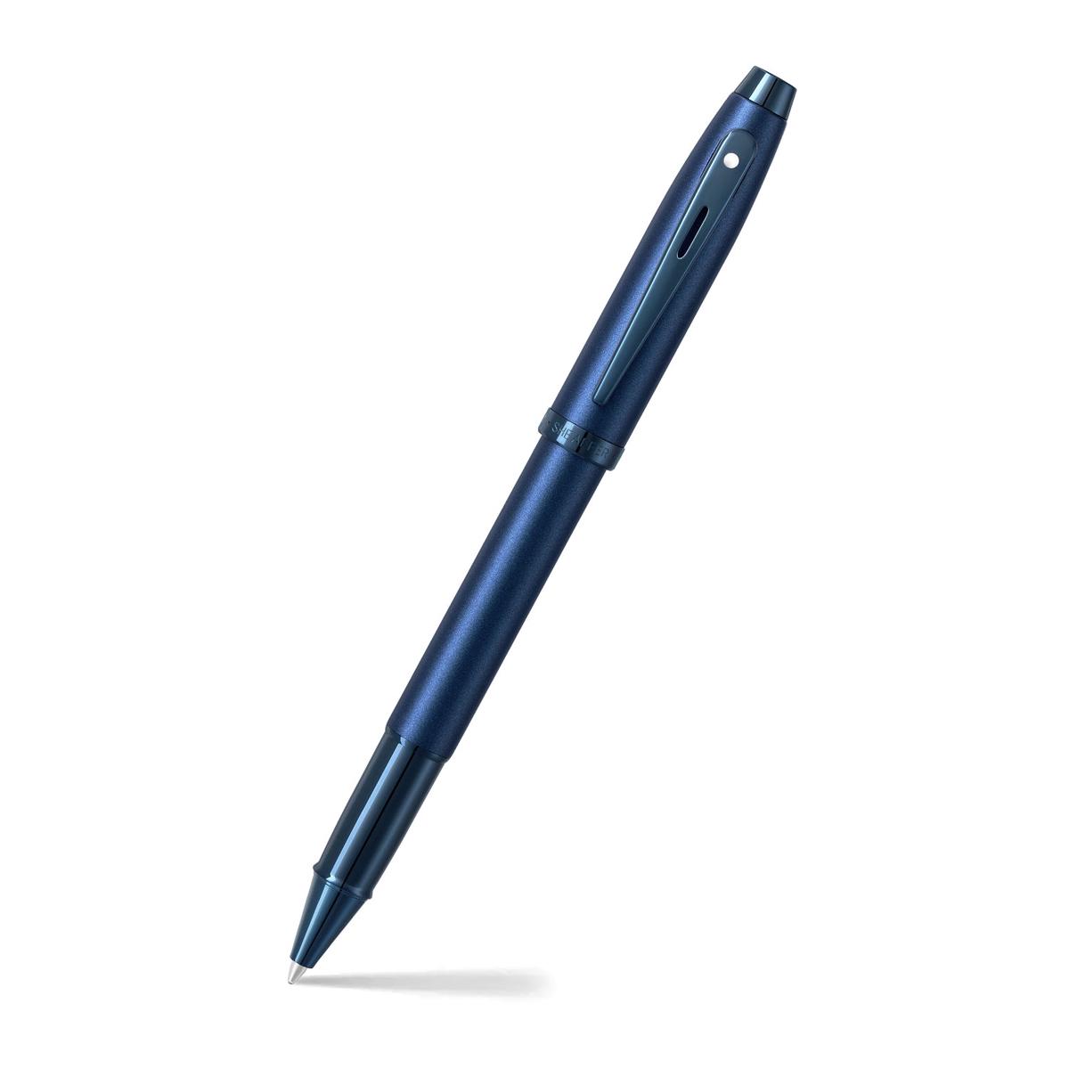 Sheaffer 100 E9371 Satin Blue With PVD Blue Trims Rollerball Pen