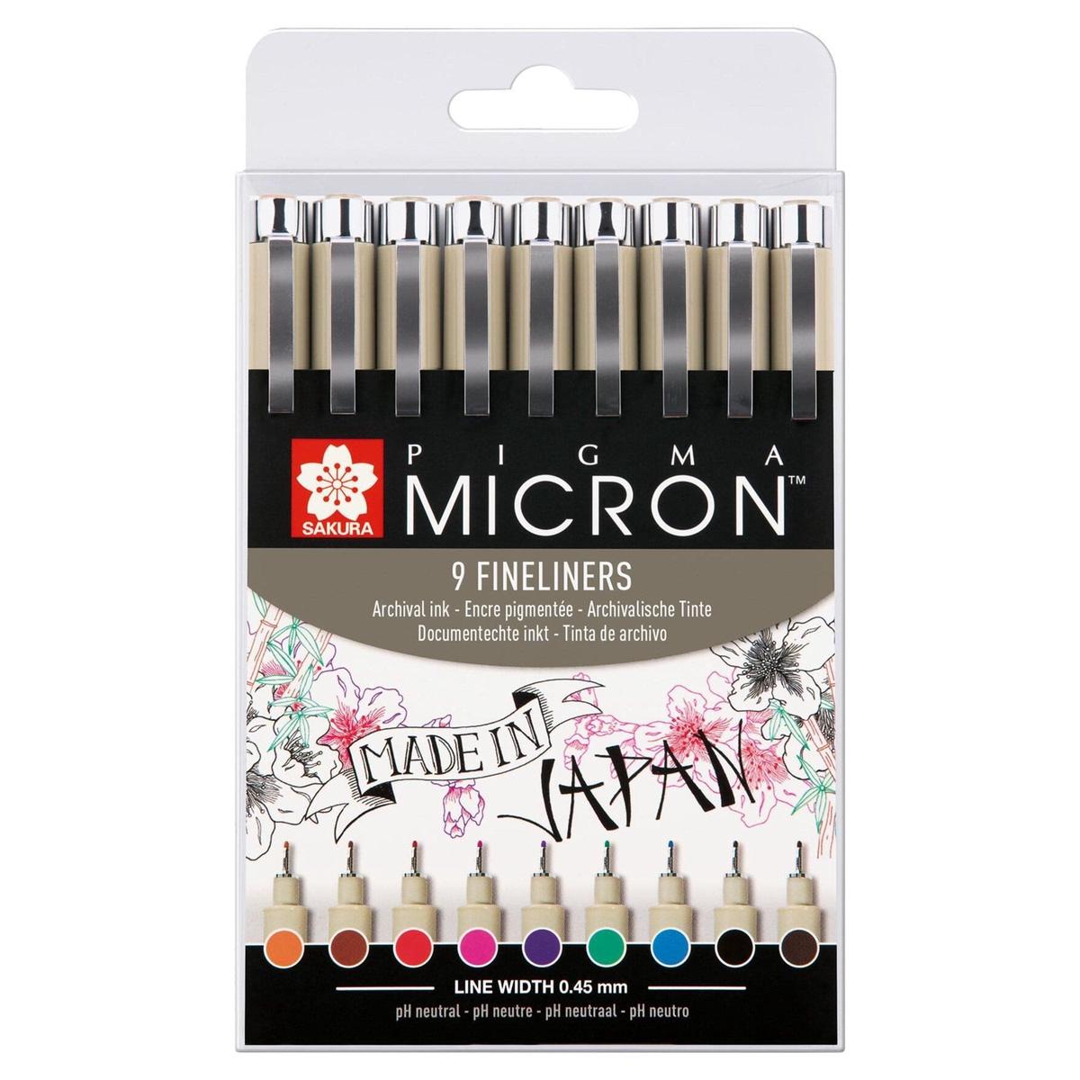 SAKURA Pigma Micron 05 Wallet, Set of 9 - Colours