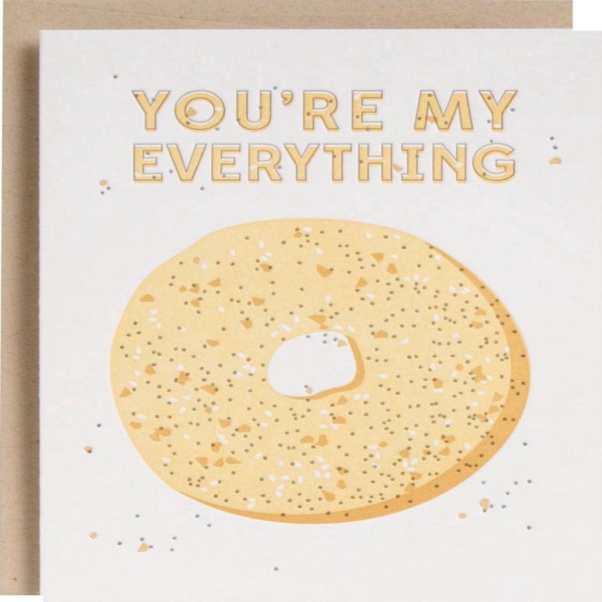 You're My Everything Bagel Love Card
