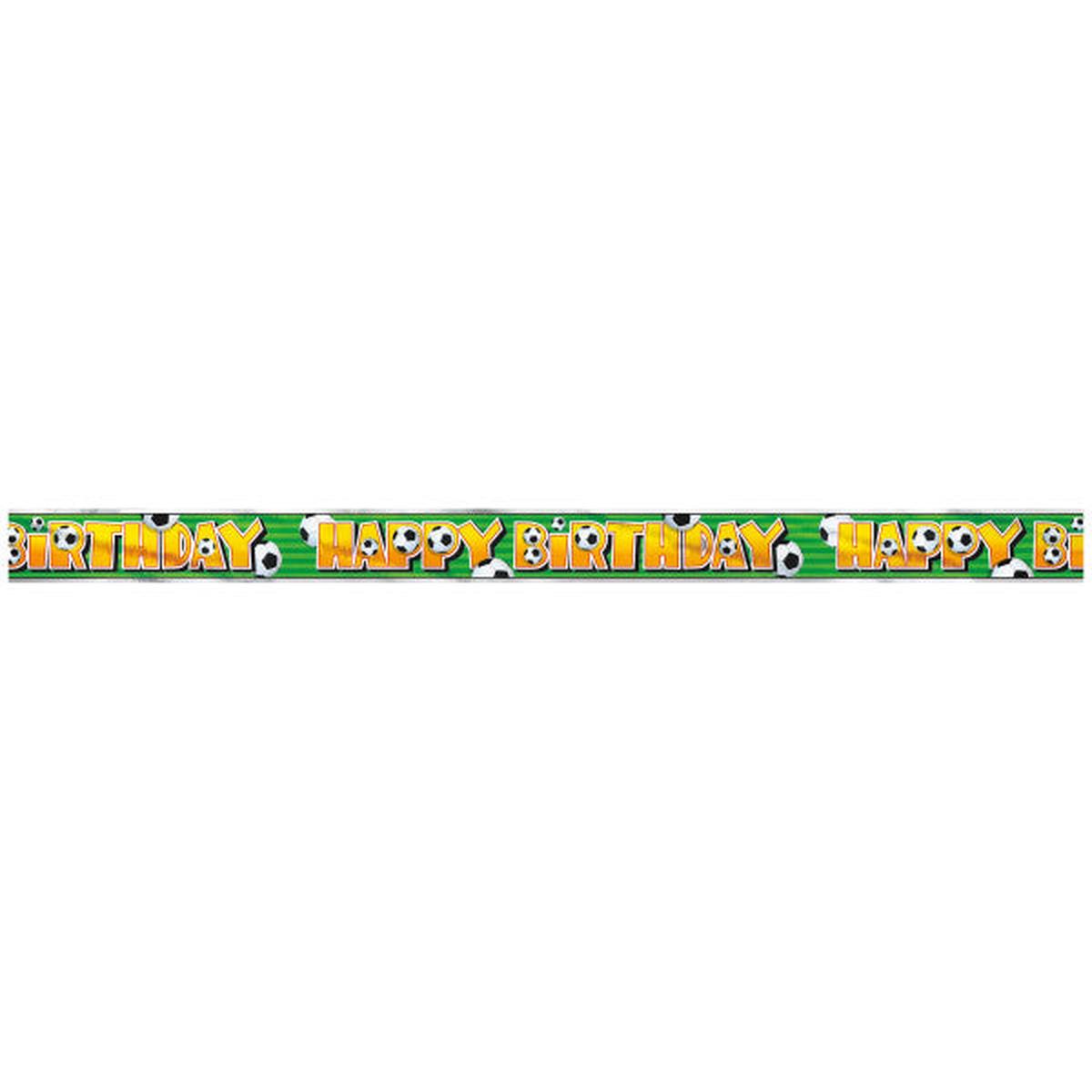12ft Long Fold Foil 3D Soccer Happy Birthday Banner