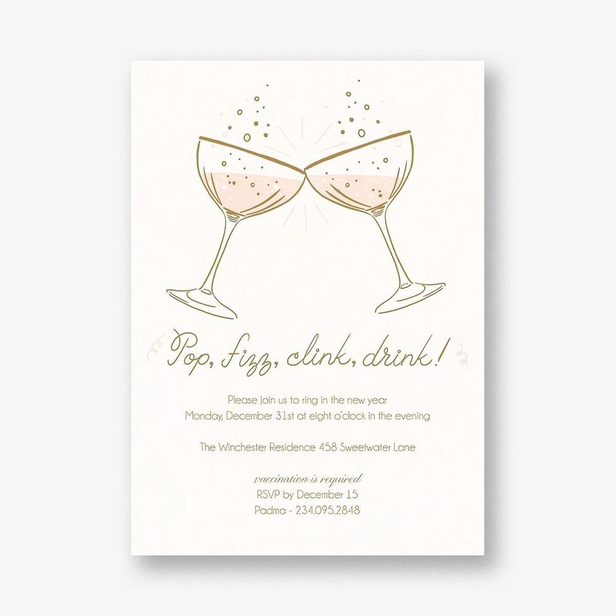 Pop Fizz Clink Drink Party Invitation
