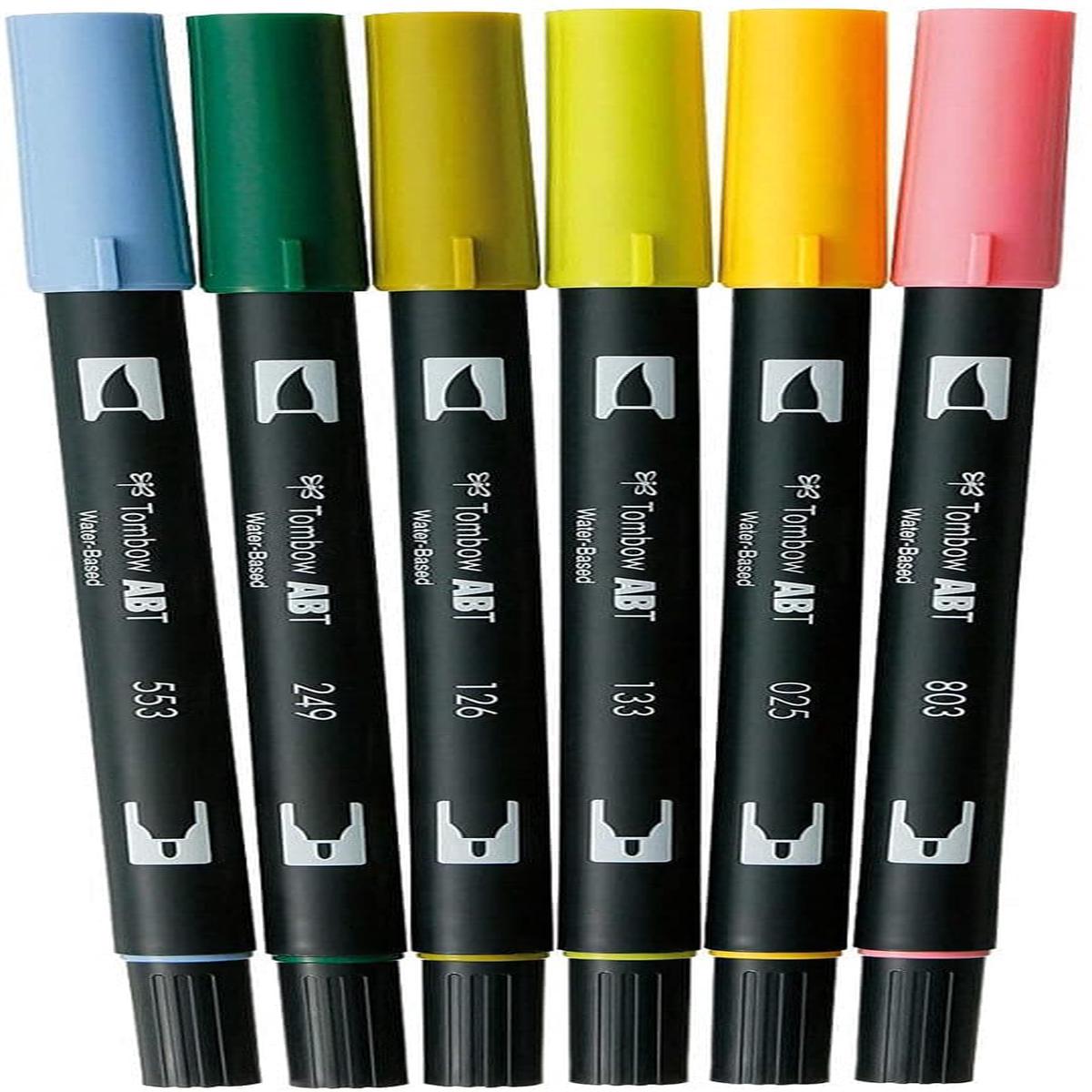Tombow ABT Dual Brush Pens- Botanical, Set of 6