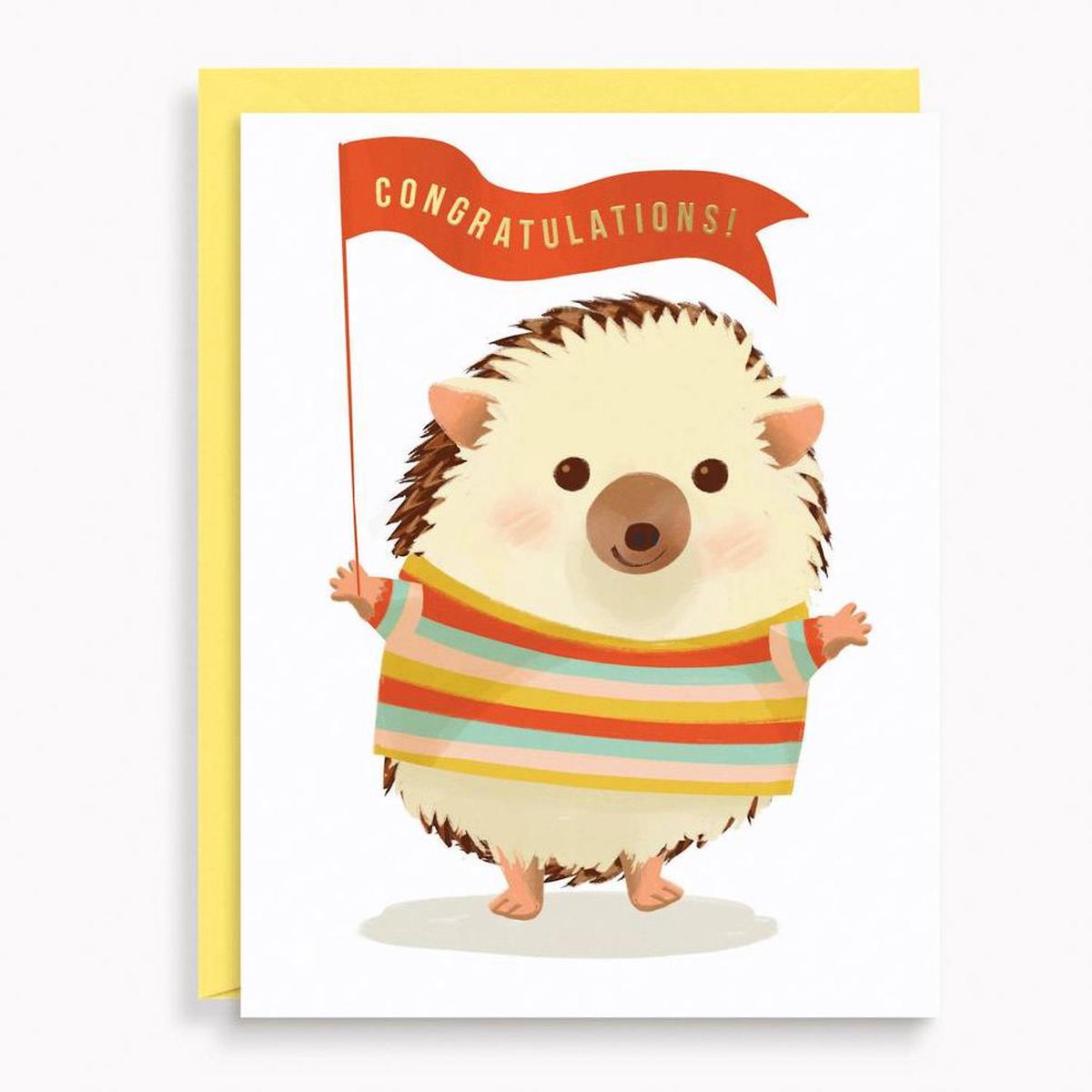 Hedgehog Congratulations Card