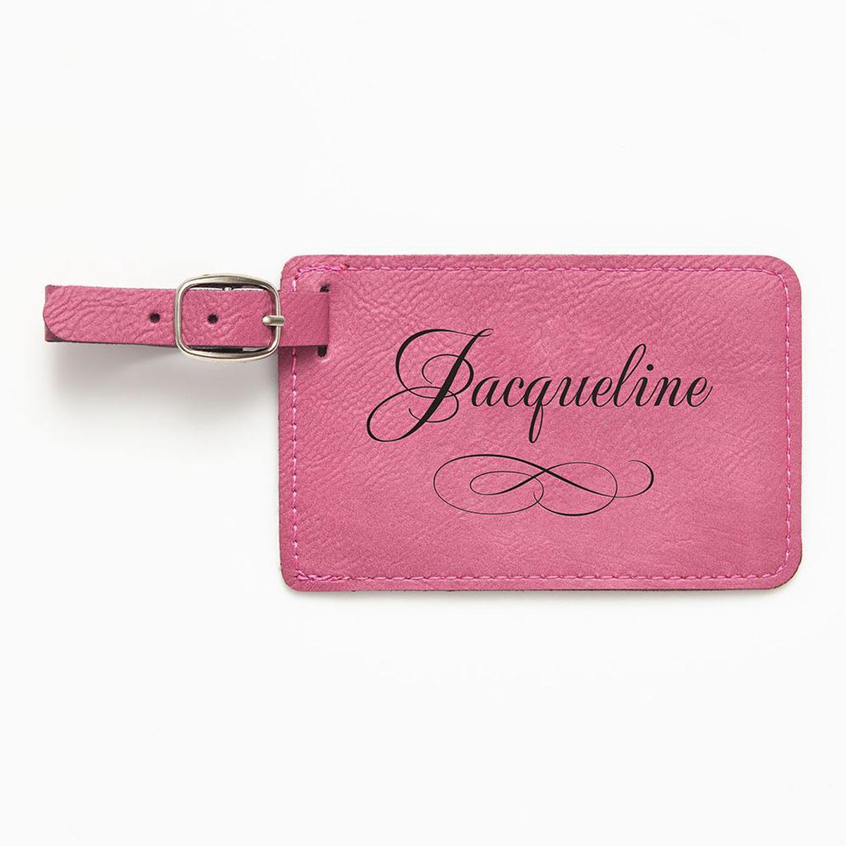 Swirled Accent Pink Luggage Tag