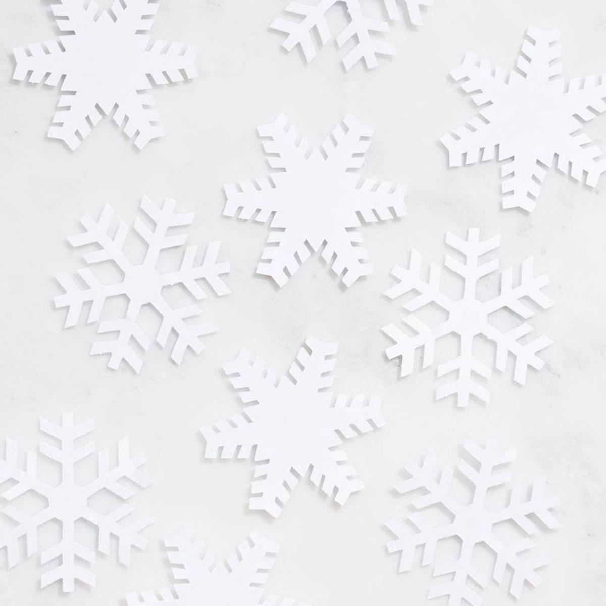 Pure White Small Snowflake Shapes