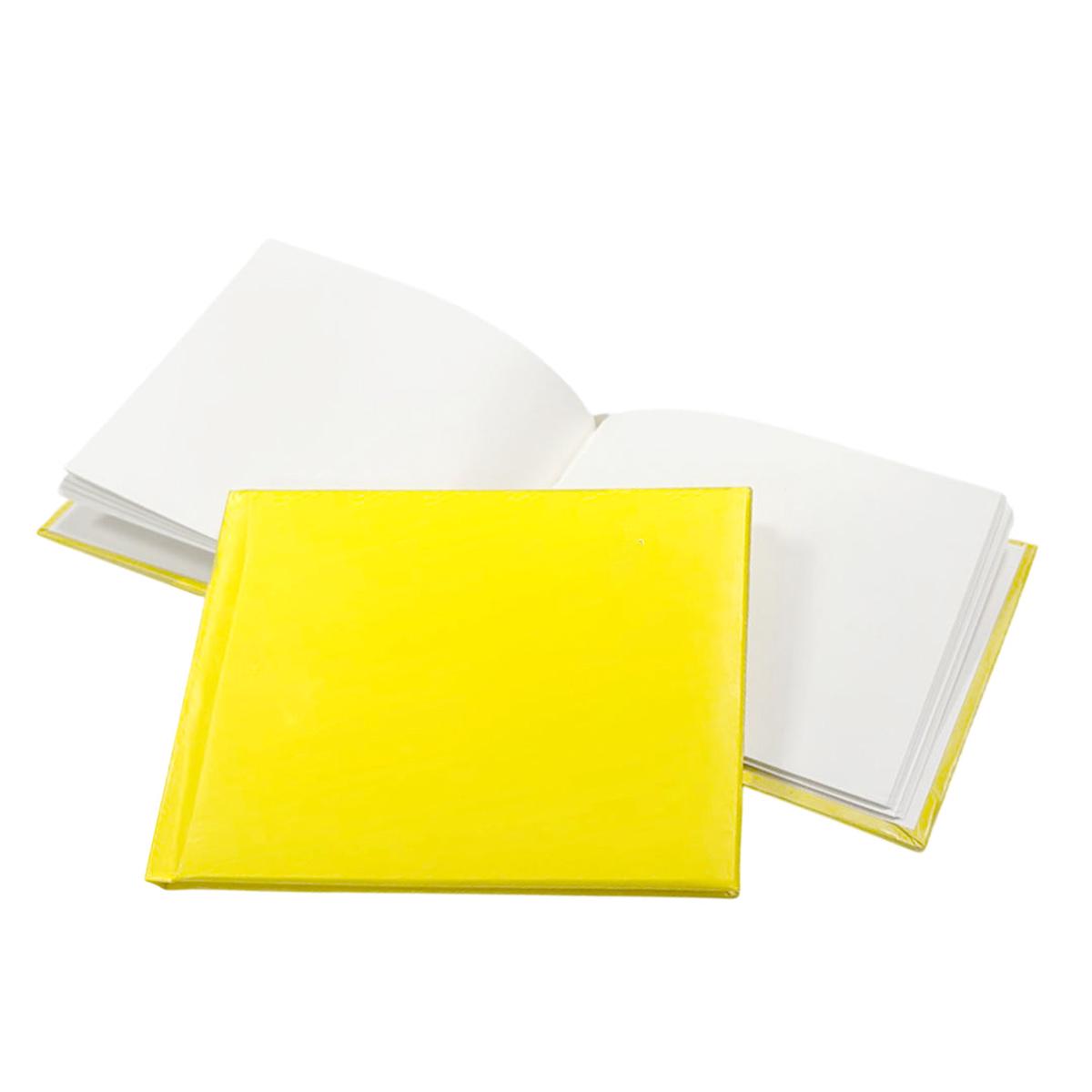 100 Pages Plain Cover Yellow Autograph Book School Leavers Signature, End of Term Memory Book