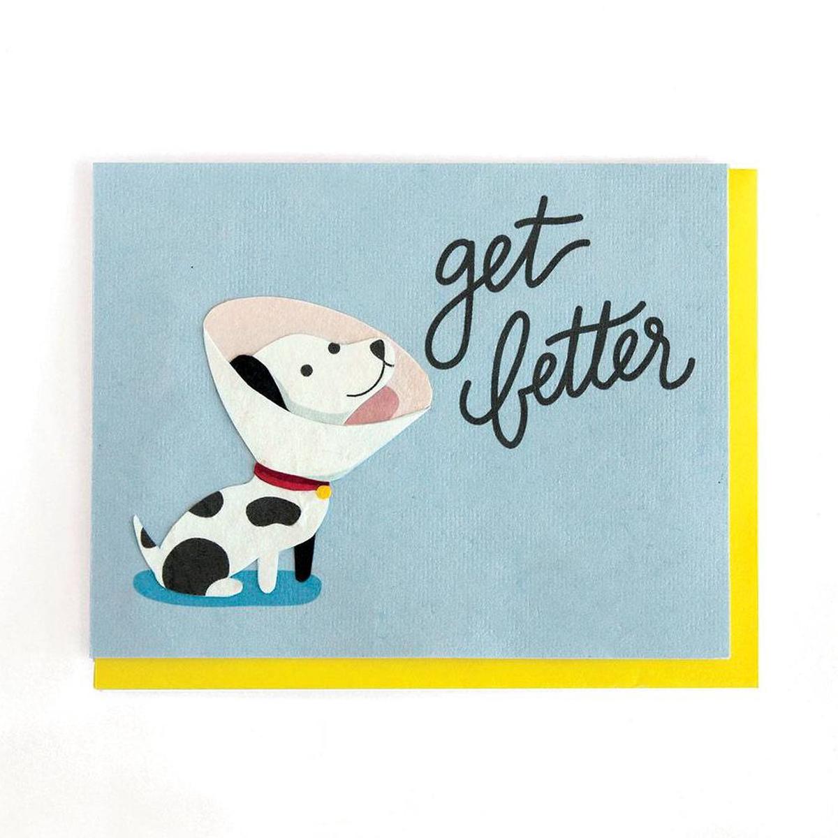 Dog Cone Get Well Card
