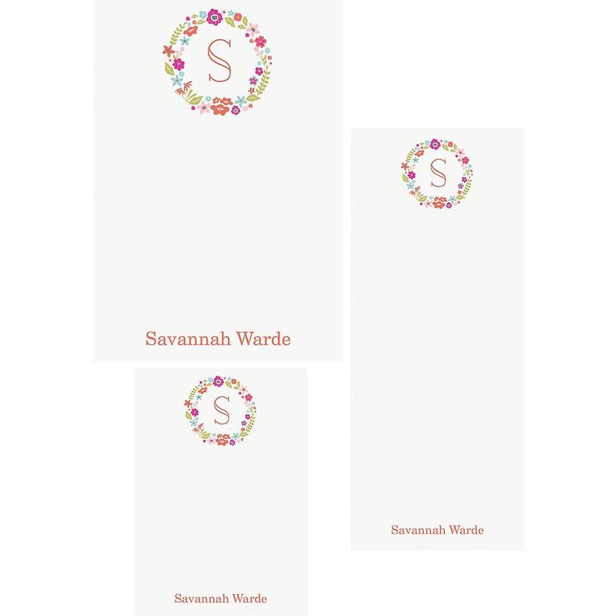 Floral Monogram Mixed Personalized Notepads