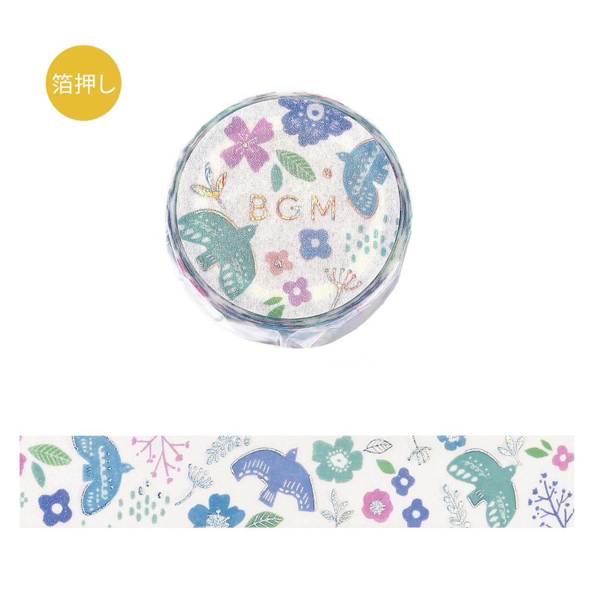 BGM Foil Stamping Masking Tape: Nordic Forest - Birdsong