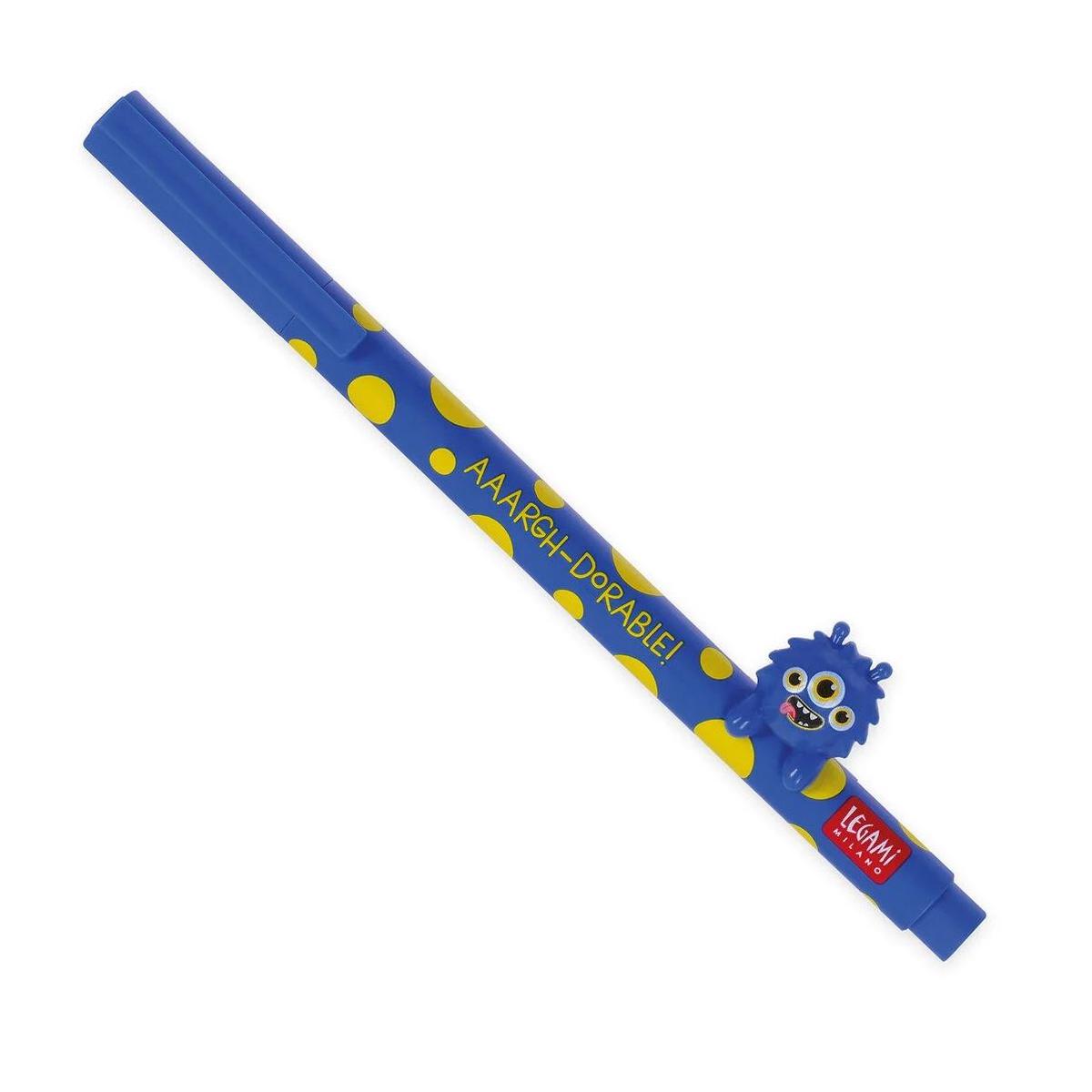 Legami Gel Pen With Animal Decoration - Lovely Friends - Monster