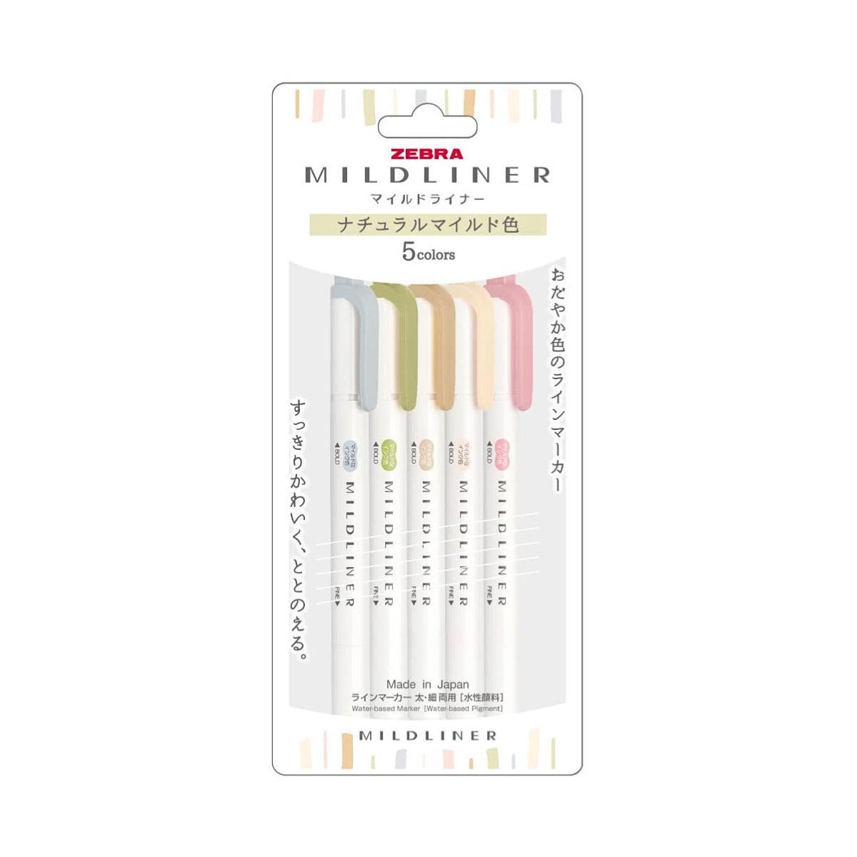 Zebra Mildliner Highlighter Set of 5
