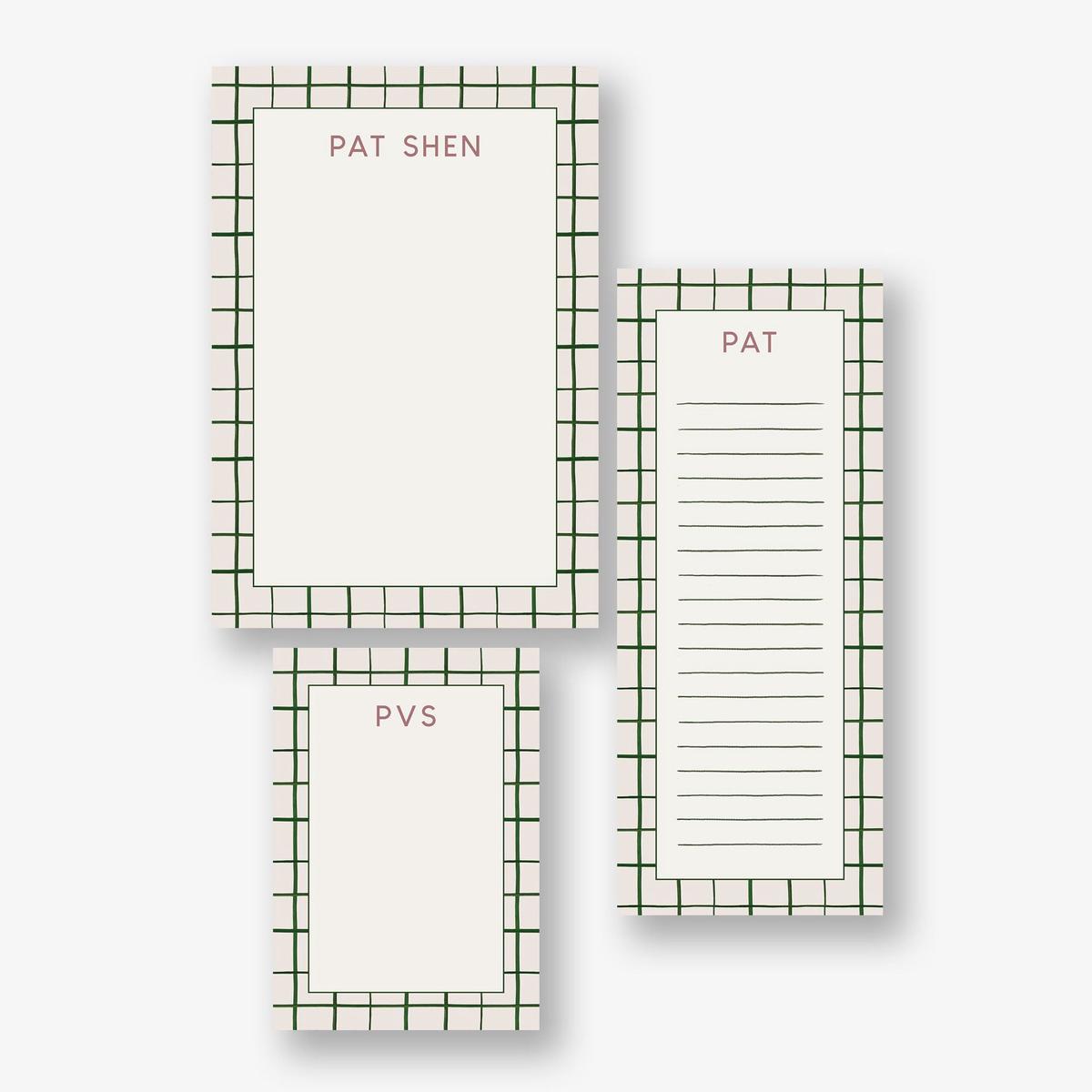 Emerald Grid Mixed Notepad Set