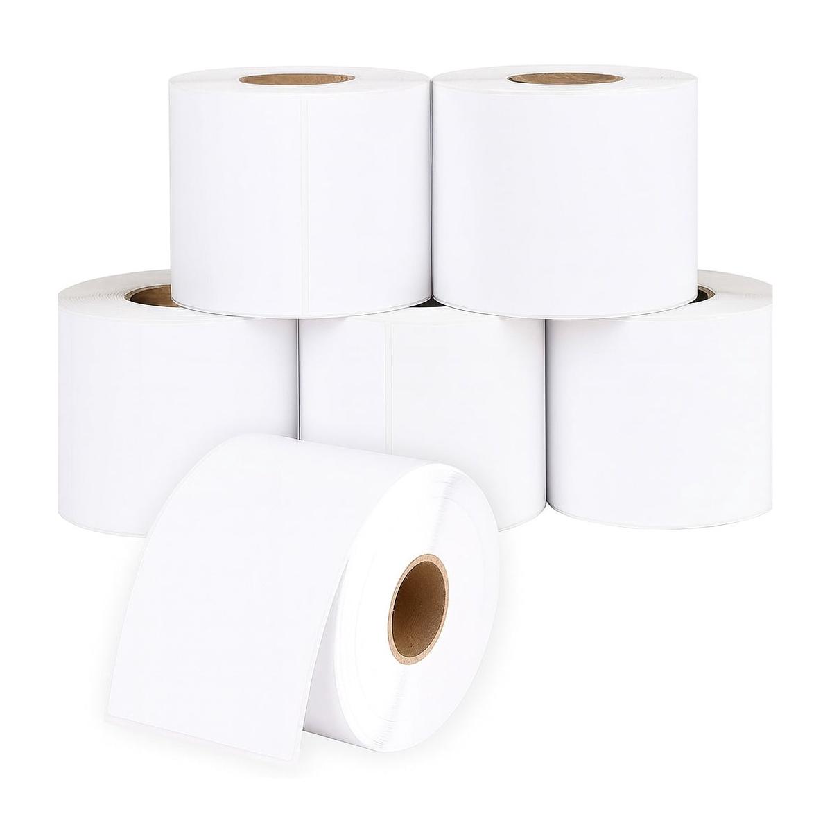 12 x Roll of 500 White Self Adhesive Thermal Printer Labels 4" x 6"