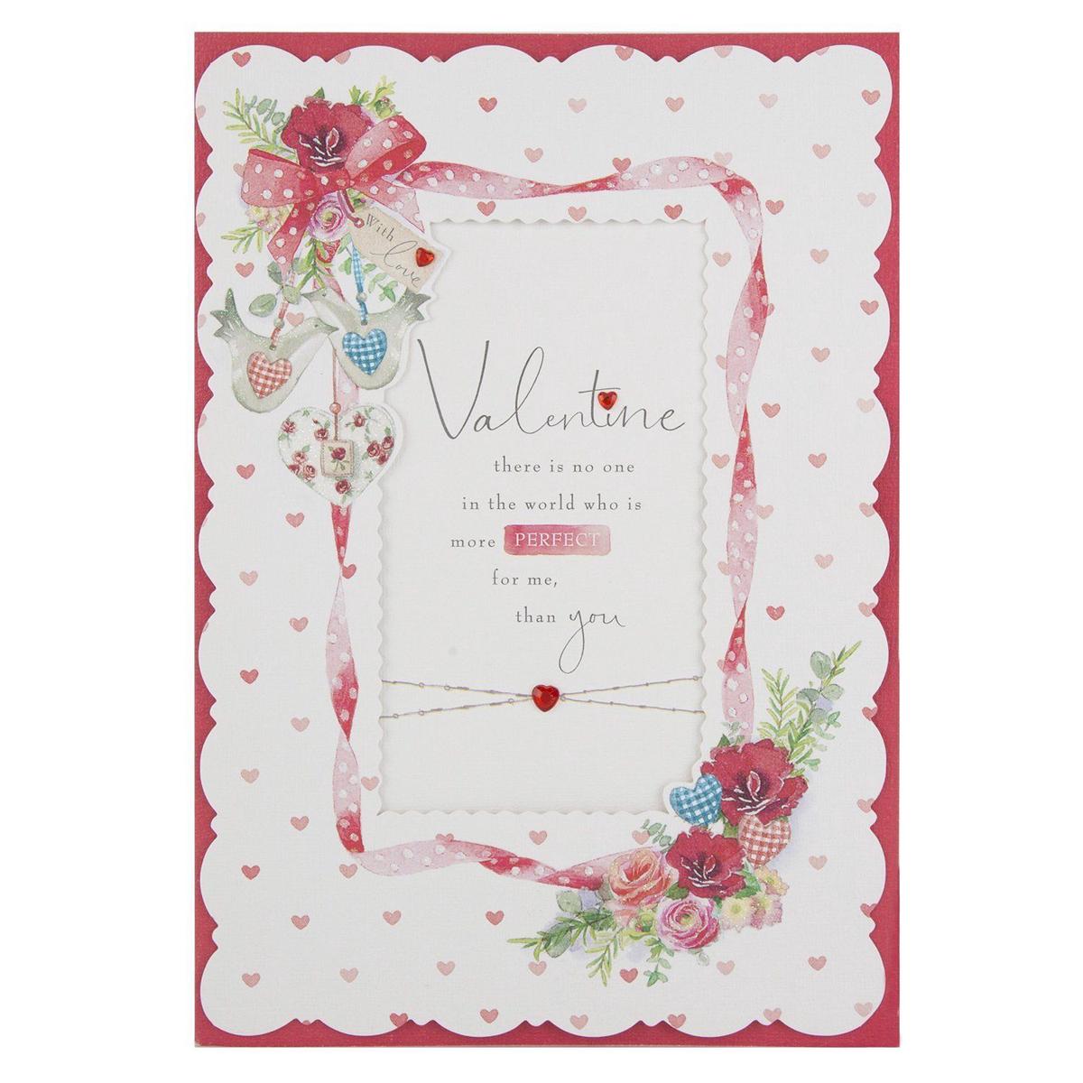 'With Love' Red Heart Gem Finished Valentine's Day Card