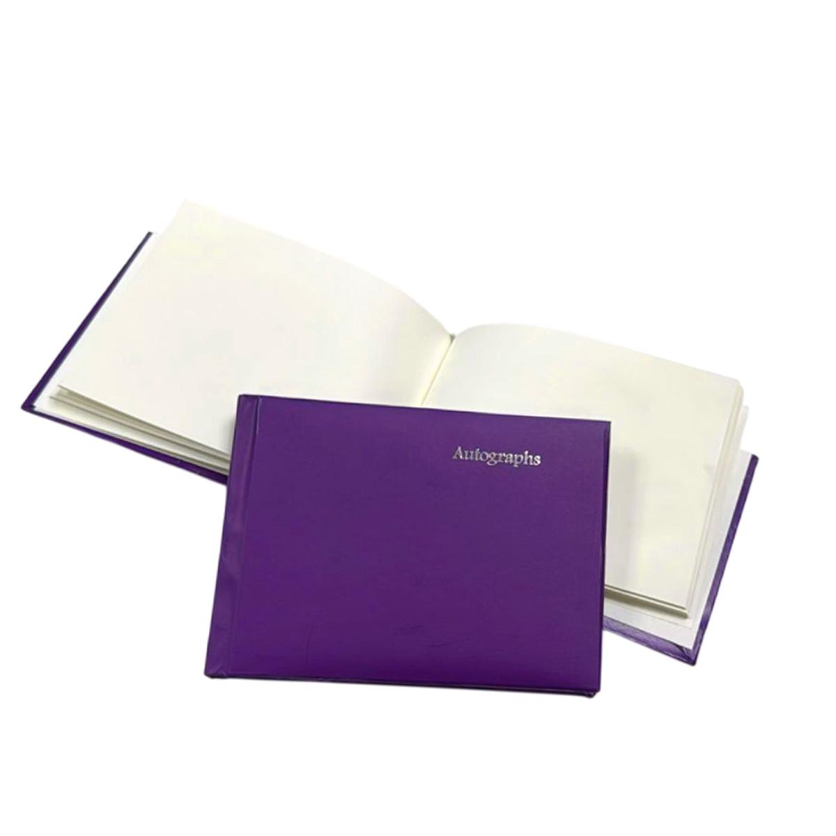 100 Pages Purple Autograph Book School Leavers Signature, End of Term Memory Book