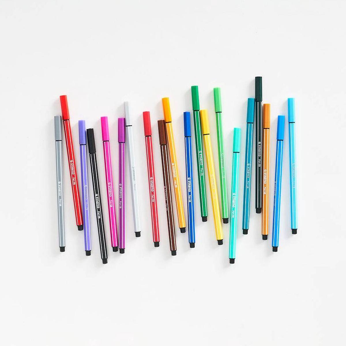 STABILO PEN 68 FIBER-TIP PEN - 20 PIECE WALLET