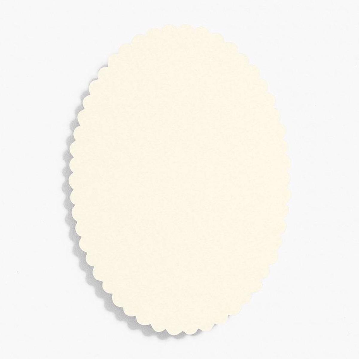 Scallop 4 Bar Luxe White Oval Cards
