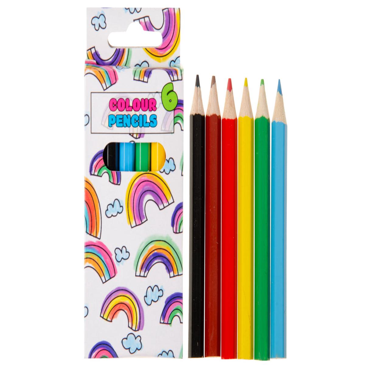 12 Pack of 6 Pieces Colored Pencils 9cm