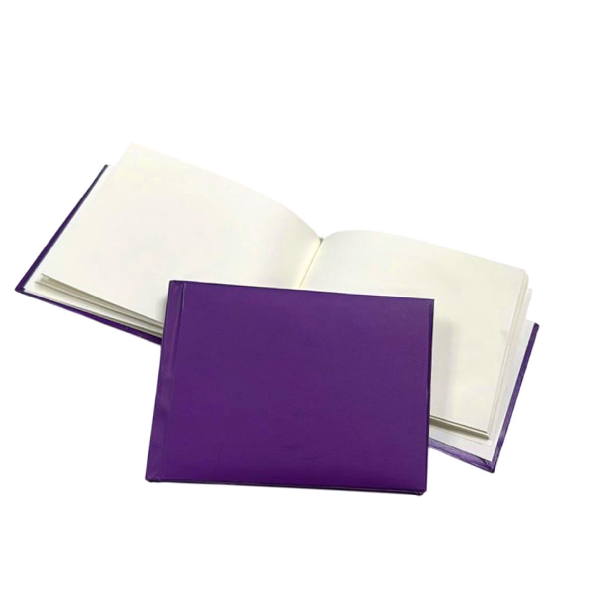 100 Pages Plain Cover Purple Autograph Book School Leavers Signature, End of Term Memory Book