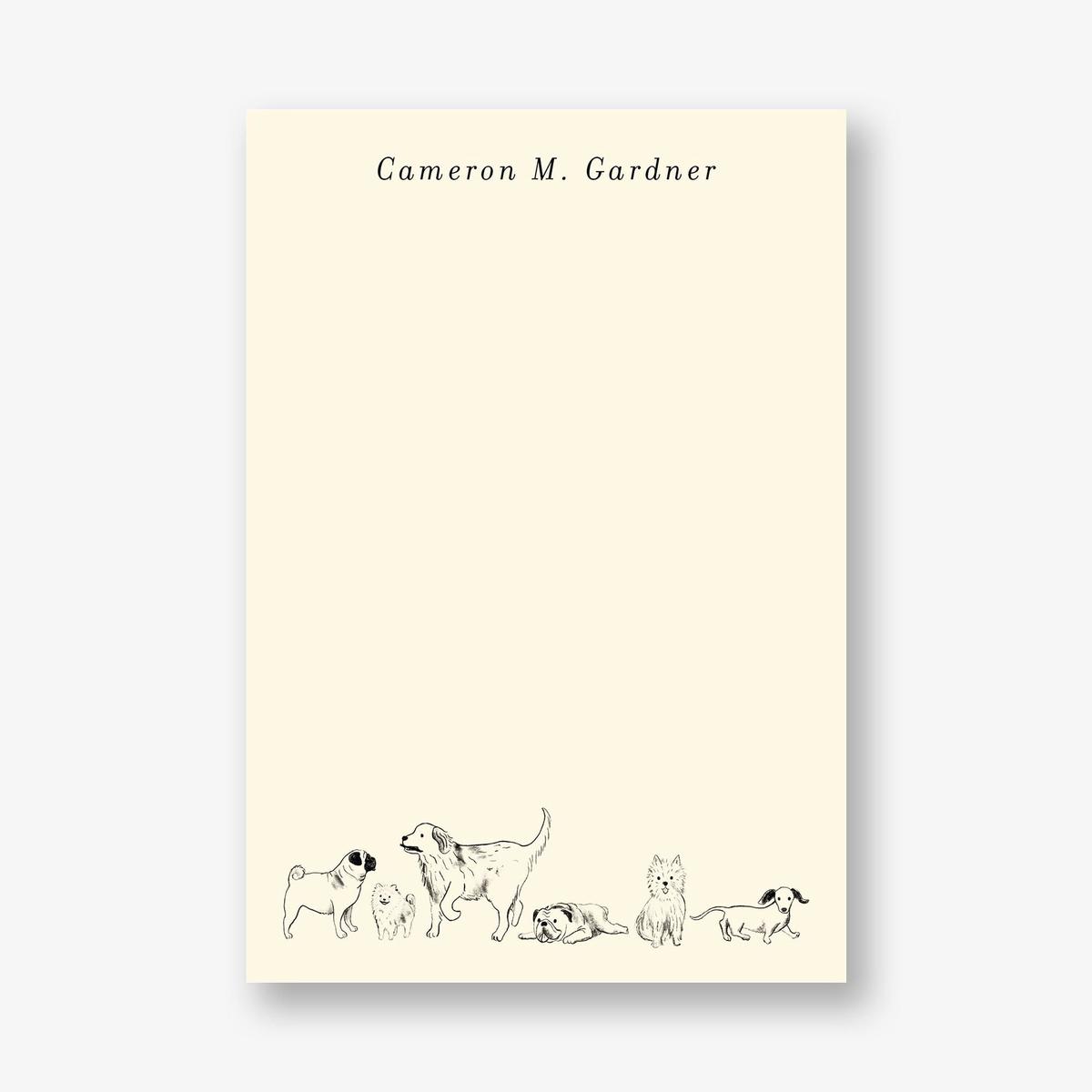Sketched Dogs Personalized Notepad Set