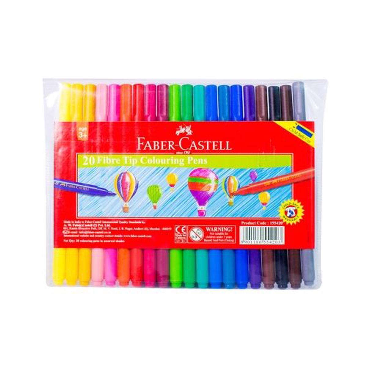 FABER-CASTELL Fibre Tip Pens Full Color Body - (20 Pcs)