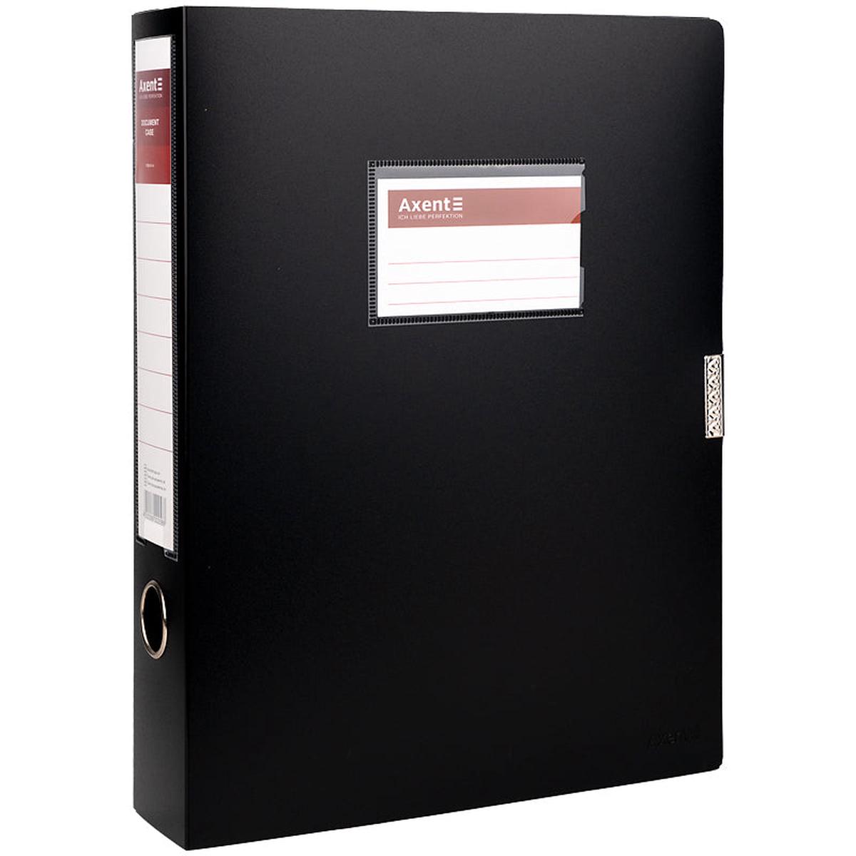 Ordner-Box mit Klettverschluss  1760-01-A, A4, 60 mm, Schwarz