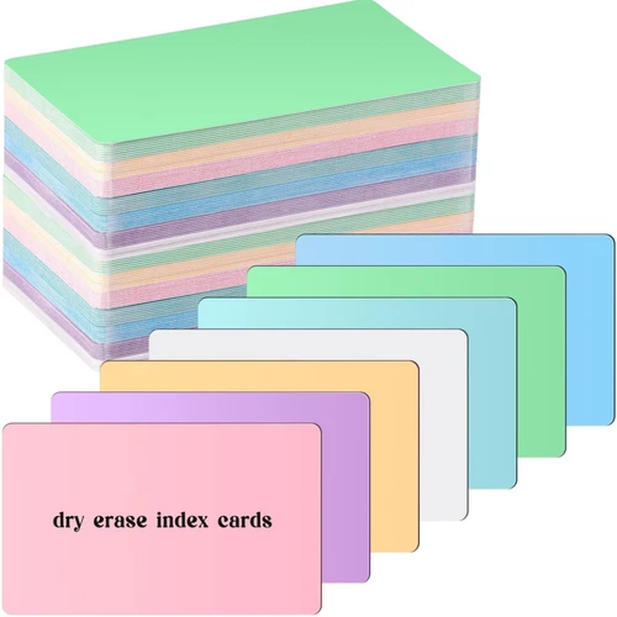 100 Pcs Dry Erase Index Cards 3 x 5 Inch Laminated Reusable Dry Erase Note Ca...