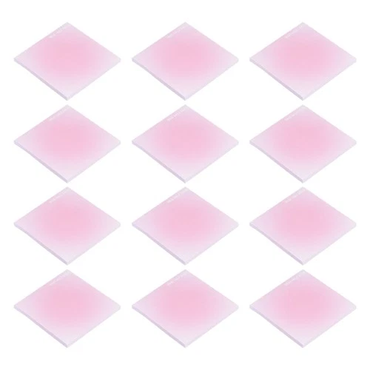12 Pack 3"x3" Gradient Color Sticky Notes Adhesive Memo Pads 600 Sheets, Pink