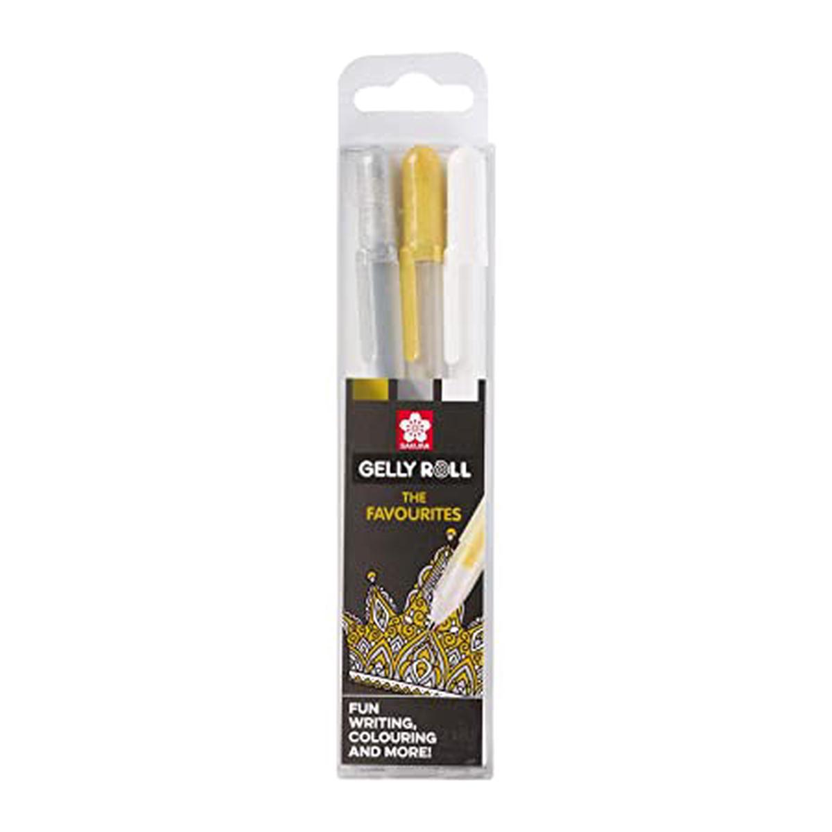 GELLY ROLL METALLIC AND WHITE 3 PEN SET