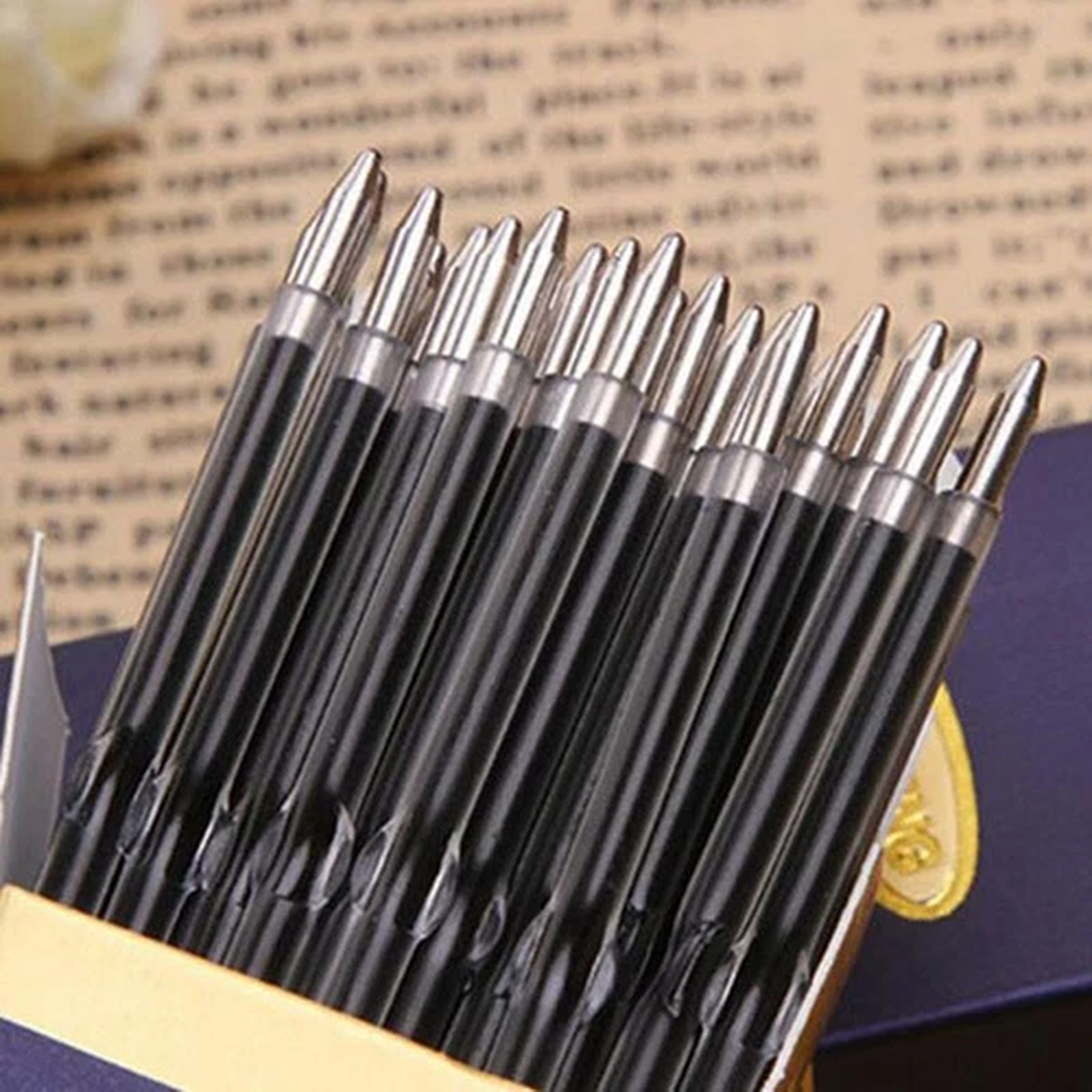 100Pcs 0.7mm Ballpoint Pen Refill  Black  Stationery School Office Supply