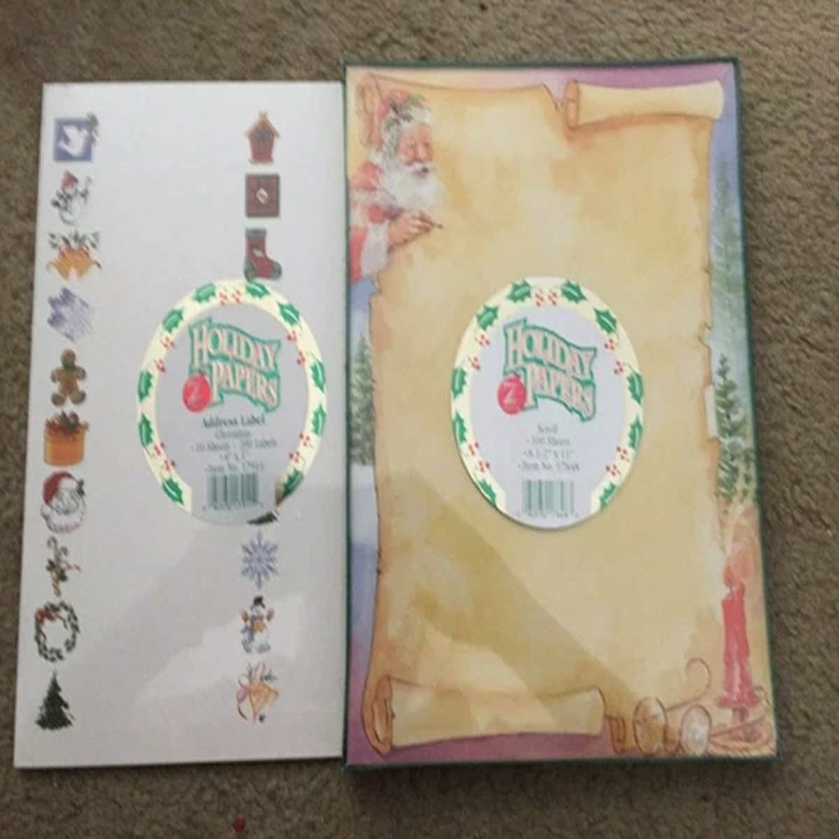 Z Grafix Holiday Papers Letterhead - Holiday Scroll Design & Address Labels