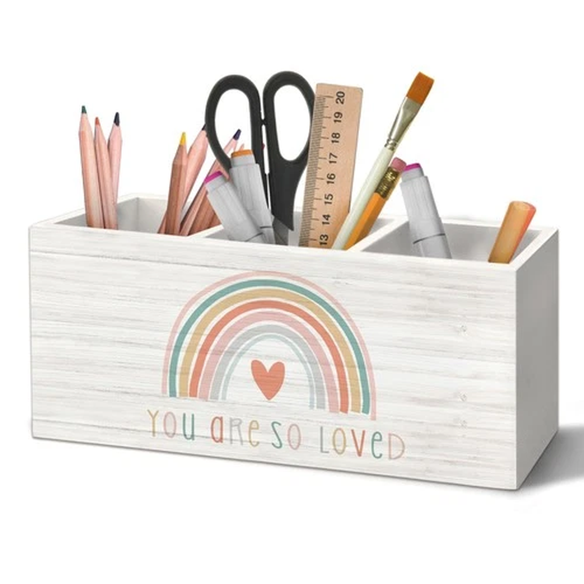 You Are So Loved Rainbow Pen Holder Organizer for Desk Accessories, Inspirati...