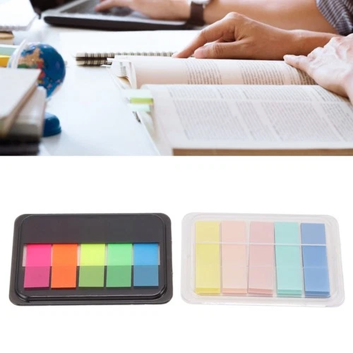 10 Sets Page Markers Index Tabs Key Marking 5 Colors Iridescent Reusable
