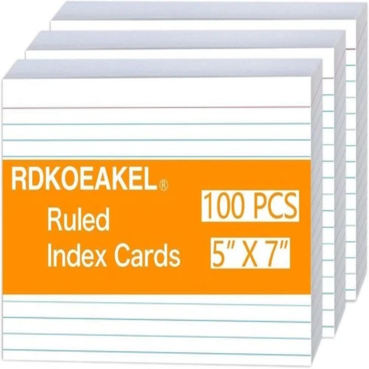 100 Pack 5x7 Ruled Index Cards Heavyweight 160g Large Lined Note Cards White ...