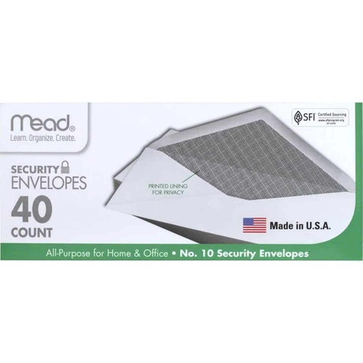 #10 Envelopes Security Lining Gummed Closure 40 Count High Quality