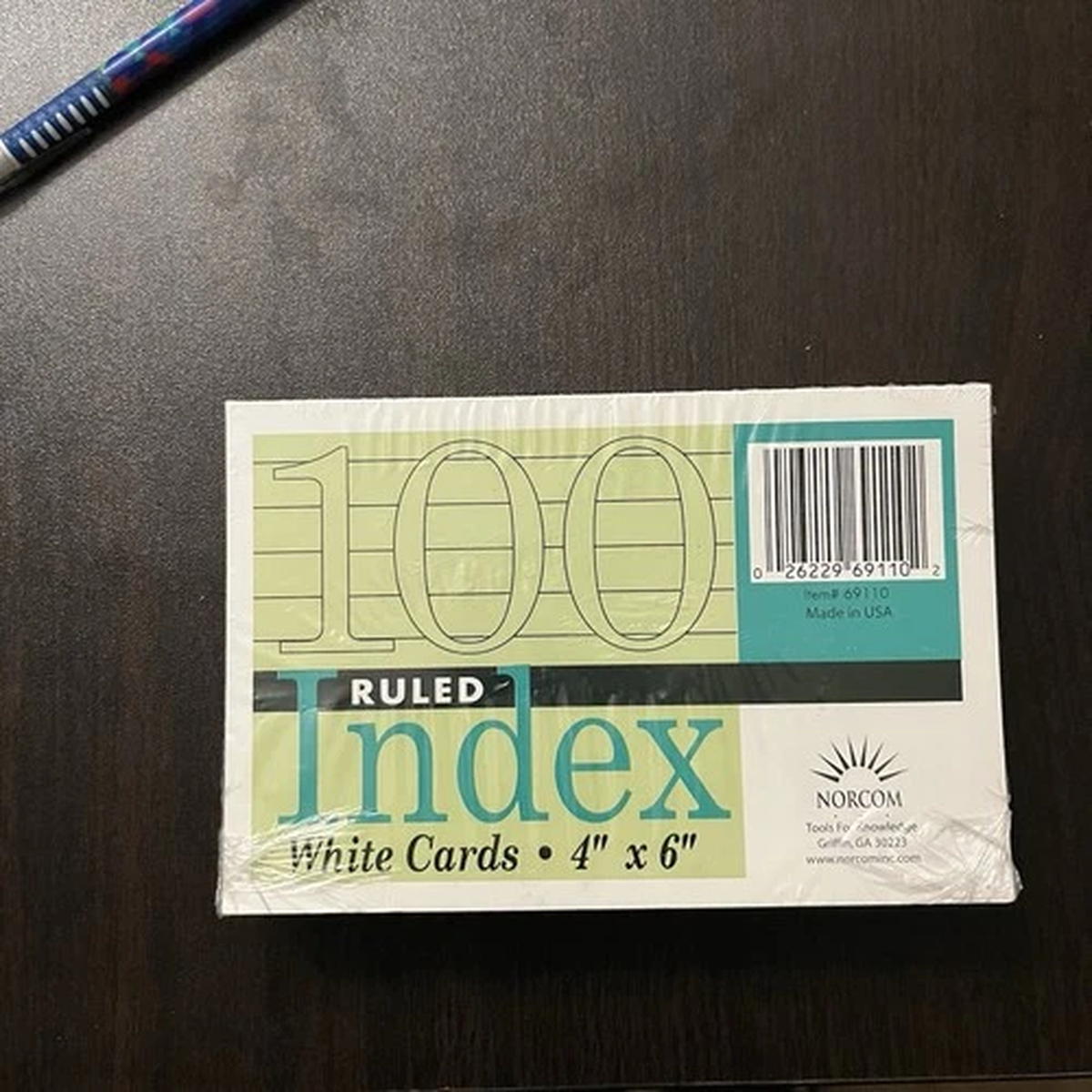 100 Ruled Index White Cards