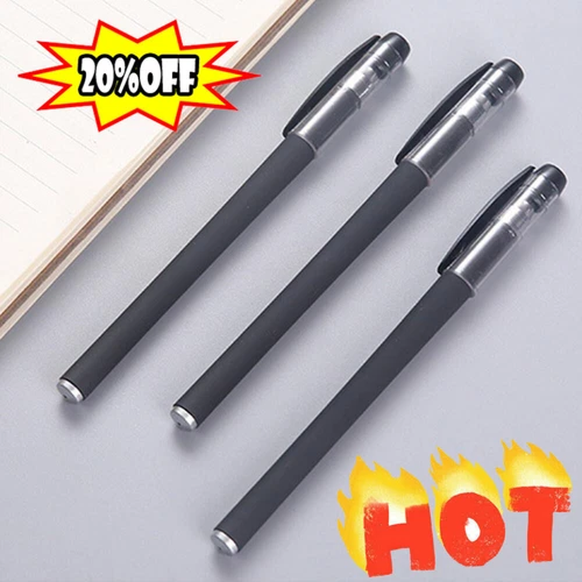 0.5 Black Gel Pen Full Matte Water Pens Writing Stationery Supply Office Z9Y6
