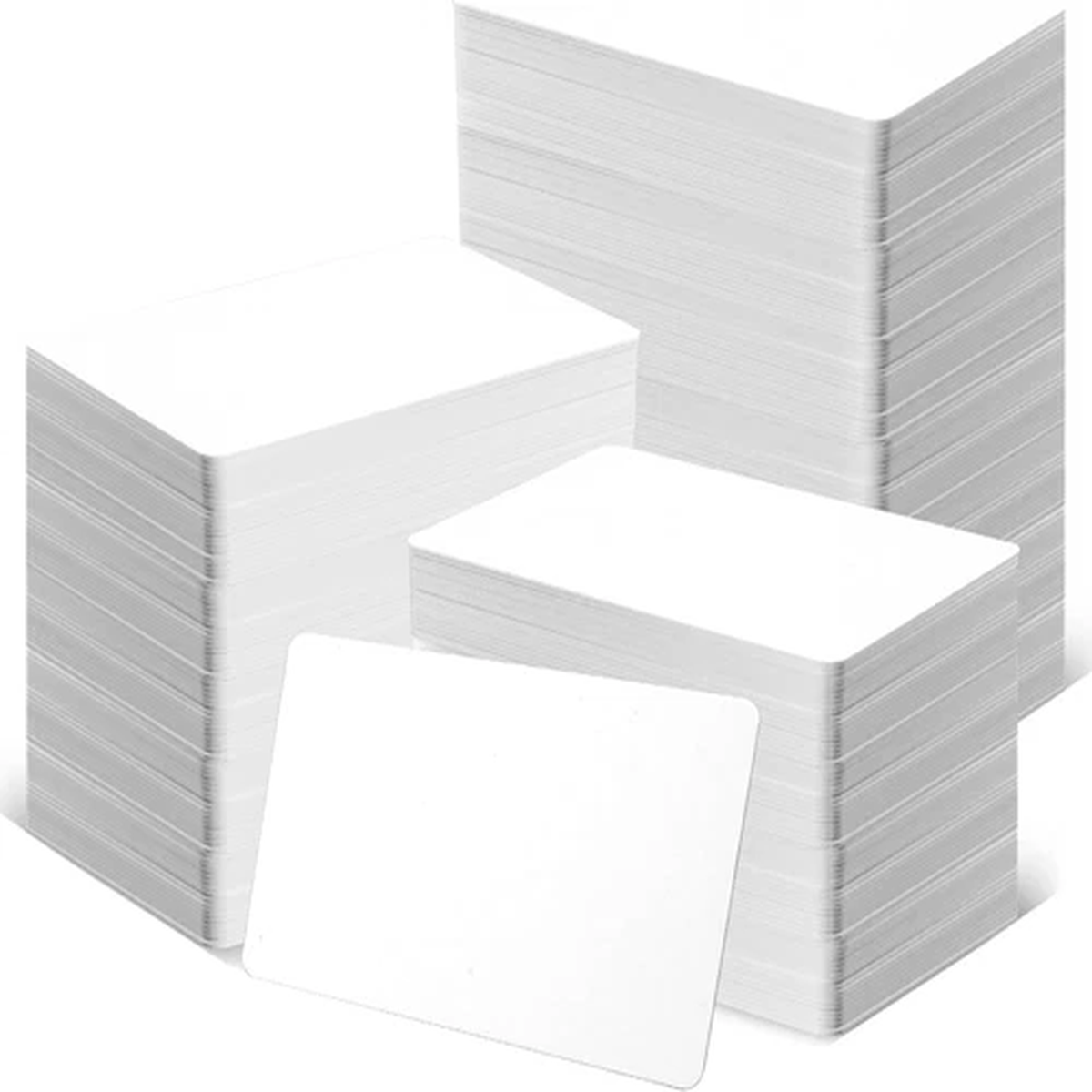 100 Pack -  Blank PVC Cards Without Scratches, CR80 30 Mil Plastic Cards for Pho